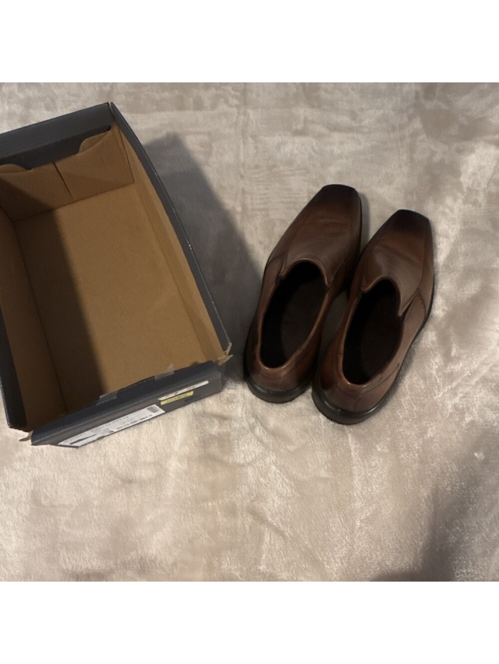 Ecco Men's Minneapolis Bike Toe Slip On Loafers Amber Brown Dress Shoes Size 9